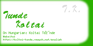 tunde koltai business card